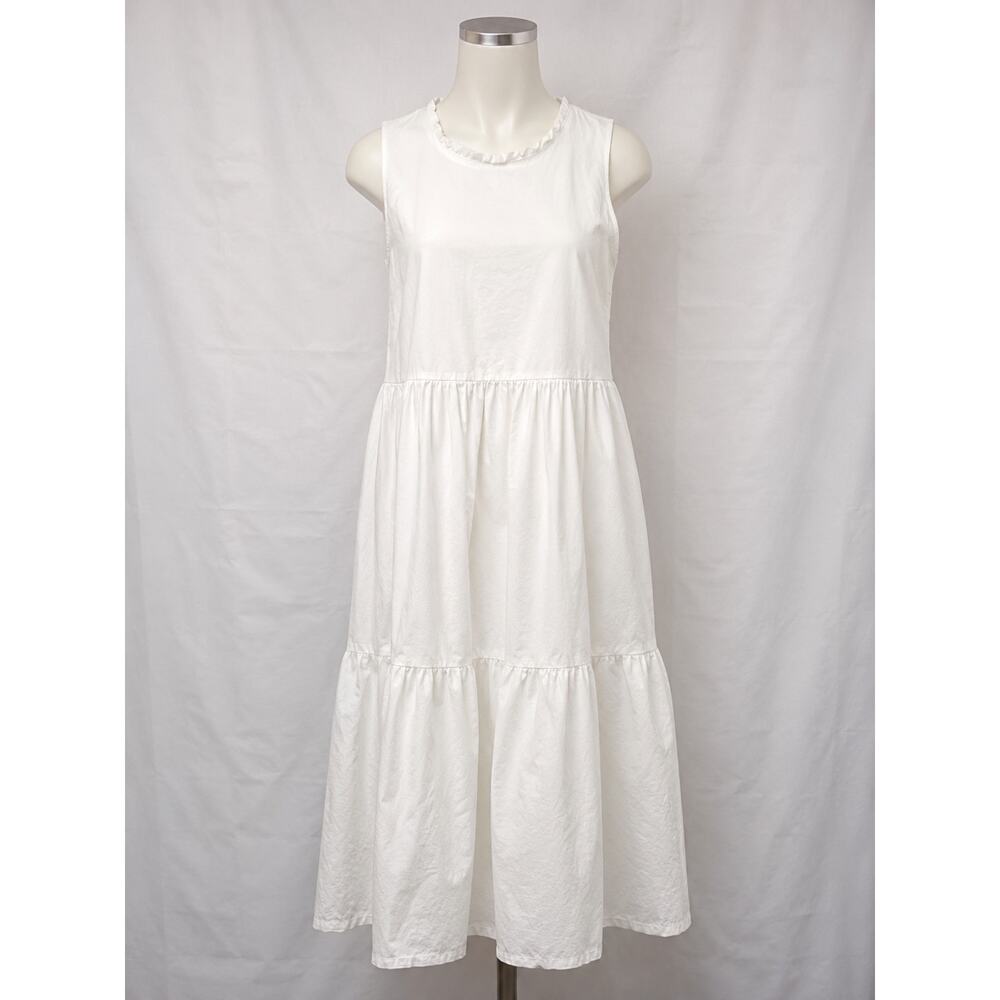 J.Crew White Tiered Midi Dress Size 8 - Picture 2 of 11